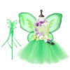 TENDYCOCO Fée Habiller Costumes Ailes de Fée Tutu pour Les Filles Fée Princesse Cosplay Fantaisie Fête danniversaire Semblan