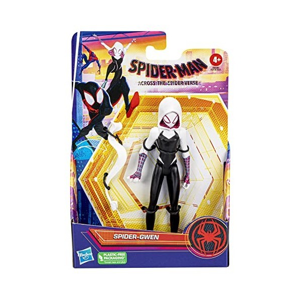 Spider-man Marvel Across The Spider-Verse, Figurine Spider-Gwen de 15 cm avec Accessoire, pour Enfants dès 4 Ans