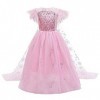 Costume de princesse Elsa - Reine des Neiges - Pour fille et enfant - Robe en tulle avec cape - Accessoire de princesse des g