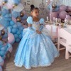 IBTOM CASTLE Déguisement Cendrillon Filles Enfants Princesse Robe Halloween Carnaval Soirée Anniversaire Partie Cendrillon Co