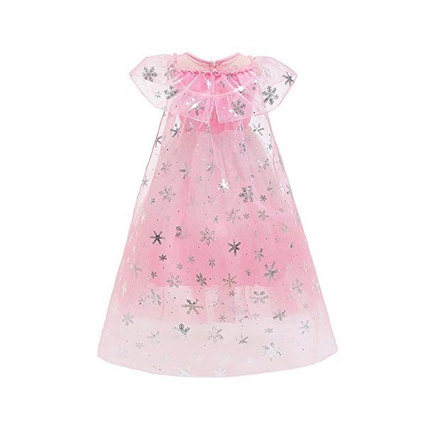 FYMNSI Robe de princesse pour fille avec accessoires pour Noël, Halloween, carnaval, Rose dégradé, 7-8 ans