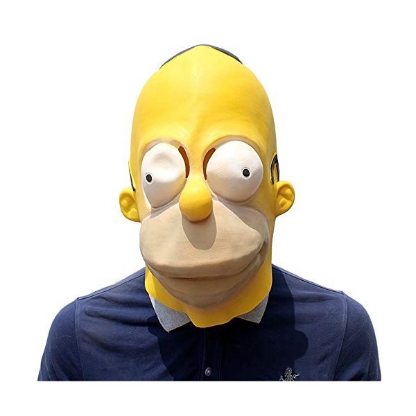 YLiansong-home Masque dhalloween Halloween Party Ball Simpson Masque Halloween Masque Latex Costume Cosplay Cosplay Costume 