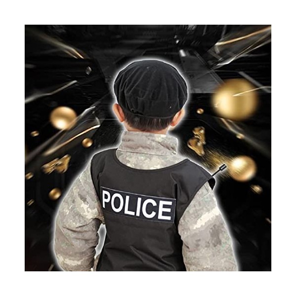 Virtcooy Jeu Policier,Policier Jouet en Bois créatif - 17 pièces Enfants Policier Accessoires garçons et Filles Jouets simulé