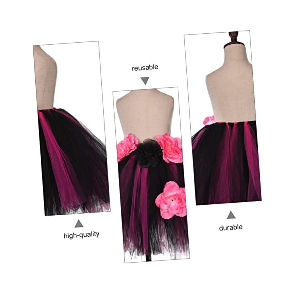 ABOOFAN Halloween Sorcière Tutu Cosplay Costume Robe En Tulle Rouge Enfants Accessoires De Sorcière Enfants Chapeau De Sorciè