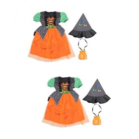 Toddmomy Fille Robe 2 Ensembles De Fête Costume Robe De De Conte De Fées De Luxe pour Enfant Fantaisie À La Mode Halloween Cm