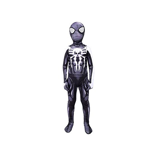 MYYLY Venom Enfants Spiderman Costume Unisexe Déguisement Combinaison Halloween Mascarade Body Super-héros Lycra Spandex Zent