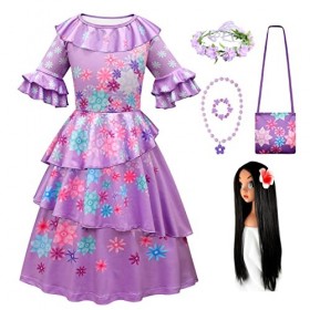 AISHANGYIDE Deguisement Isabela Costume avec Accessoires Perruque Filles Princesse Vêtements Animation Fantaisie la Magie Isa