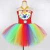 Pennywise Costume pour enfant fille Clown Déguisement Tutu Robe en tulle avec serre-tête Tenue Halloween Noël Carnaval Fête d