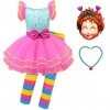 Foanja Fancy Nancy Déguisement Fille Nancy Princesse Ballet Tulle Robe et Pantalon Accessoires Masque Collier pour Enfant Dre