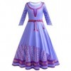 Foanja Asha Déguisement avec Cape Fille Cosplay Film Wish Princesse Asha Ballerine Robe de Princesse et Accessoires Fancy Dre