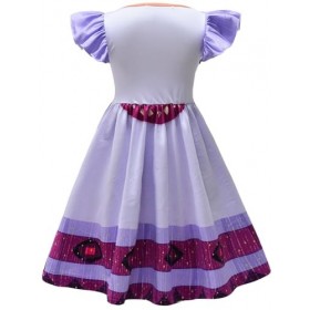 Foanja Asha Princesse Déguisement Fille Cosplay Film Wish Asha Robe de Ballerine et Accessoires pour Enfant Fancy Dress Hallo
