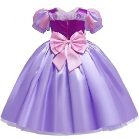 Foanja Raiponce Déguisement avec Perruque Fille Cosplay Robe de Princesse en Tulle et Accessoires pour Halloween Noël Carnava