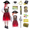 ZUCOS Ensemble de jeux de rôle pour enfants en costume de pirate - Jouets pirates Accessoires pour habiller Anniversaire Hall