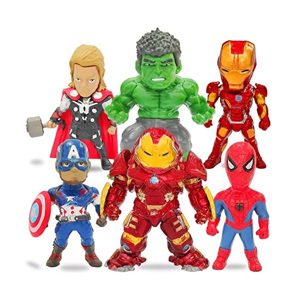G-LOVELYS Superhéros Lot de 6 figurines daction Mini super-héros Ac