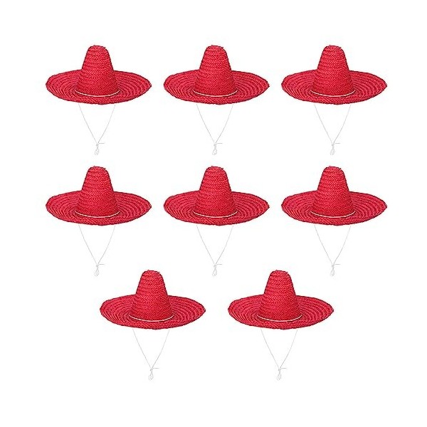 Boland - Sombrero Puebla, 8 pièces dans un set, diamètre 49 cm, costume mexicain, chapeau de soleil, accessoires pour costume