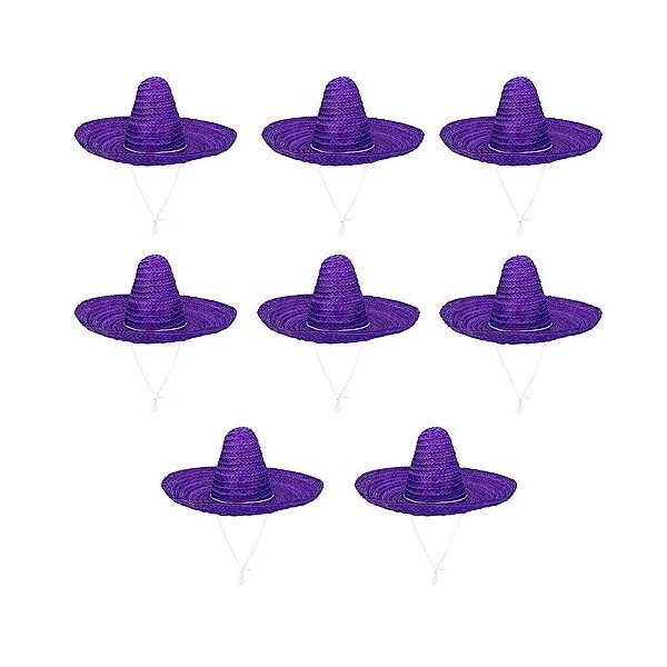 Boland - Sombrero Puebla, 8 pièces dans un set, diamètre 49 cm, costume mexicain, chapeau de soleil, accessoires pour costume