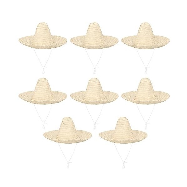 Boland - Sombrero Puebla, 8 pièces dans un set, diamètre 49 cm, costume mexicain, chapeau de soleil, accessoires pour costume