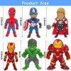 G-LOVELYS Superhéros Lot de 6 figurines daction Mini super-héros Action Ornements pour garçons, petite série de statues, an