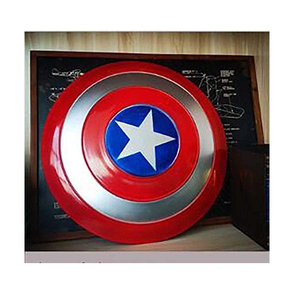 sookin Captain America Bouclier en MéTal Bouclier Accessoires de Cosplay Super-HéRos Halloween Accessoires de Costume Bar Bou