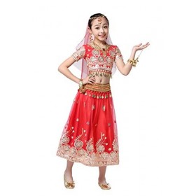 FEOYA Belly Dance Fille Accessoires Dance Costume Indienne Robe Danse pour Déguisement Halloween Carnaval Spectacle Robe Cost