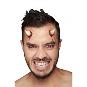COOLMP Lot de 3 - Fausses Cornes de Diable - Taille Unique - Maquillage de fête, Cheveux, Peau, lèvres, Yeux, Carnaval, soiré