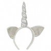 COOLMP Lot de 12 - Serre-tête Licorne Argent avec Oreilles Adulte - Taille Unique - Accessoires de fête, Costume, déguisement