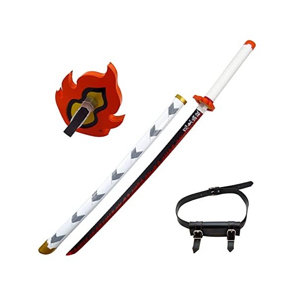 LIUD Katana Demon Slayer COS Épée en Bois Rengoku Kyoujurou Katana Sabre Japonais Cosplay Anime Epee Fans D Anime Fait À La 