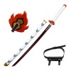 LIUD Katana Demon Slayer COS Épée en Bois Rengoku Kyoujurou Katana Sabre Japonais Cosplay Anime Epee Fans D Anime Fait À La 