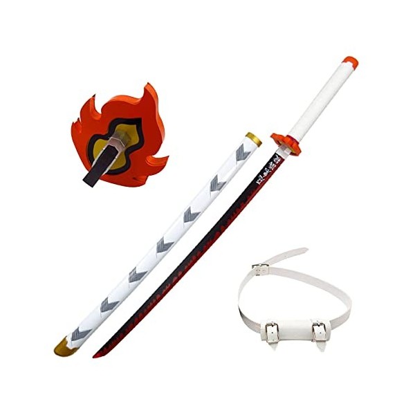 LIUD Katana Demon Slayer COS Épée en Bois Rengoku Kyoujurou Katana Sabre Japonais Cosplay Anime Epee Fans D Anime Fait À La 