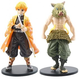 Hilloly 2 Pièces Demon Slayer Figurine,Demon Slayer Figurin,Demon Slayer Ornaments,Demon Slayer Figurine Gâteau,Anime Statue,