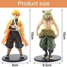 Hilloly 2 Pièces Demon Slayer Figurine,Demon Slayer Figurin,Demon Slayer Ornaments,Demon Slayer Figurine Gâteau,Anime Statue,