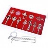 12 Pièces/Ensemble Sailor Moon Porte-clés Pendentif Collier Cosplay Armes Accessoires Collection E 