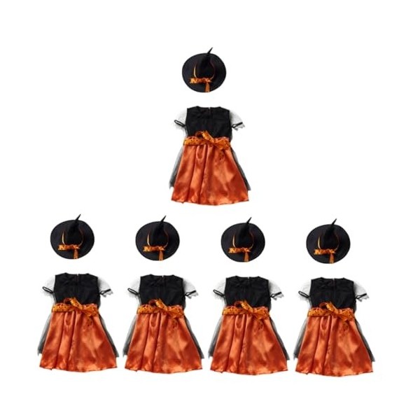 ibasenice E Fille Vêtements 5 Ensembles Halloween Robes Fille Tenue Chucky Costume Pour Jupes Pour Halloween Costume Accessoi