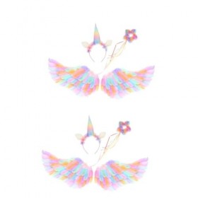 ibasenice 2 Ensembles Ailes Colorées Bandeau Ailes De Cosplay Fille Vêtements Chapeaux Enfants Performance Aile Ailes De Fée 