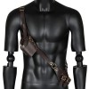 Ceinture dépaule Étui de Pistolet Cosplay Costume - Steampunk Pirate Pistol Holster - Rétro Underarm Back PU Holster en Cuir