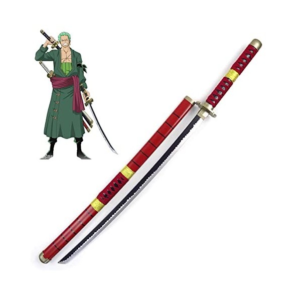 YUMGK One Piece Roronoa Zoro Cosplay Swords En Bois, Katana Japonais, Jouet Accessoire DAccessoires DArmes Pour Les Fournit