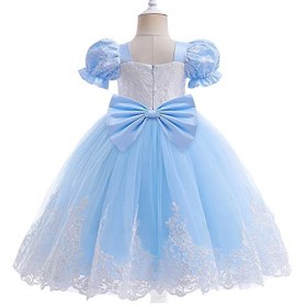 IBTOM CASTLE Robe de Cendrillon pour fille et enfant - Robe de princesse - Costume de carnaval - Longue robe de bal - Pour co