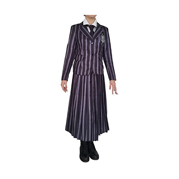 Lovelegis - Costume Mercredi Addams Femme - Addams Mercredi - Robe - Costume - Carnaval - Halloween - Déguisement - gothique 