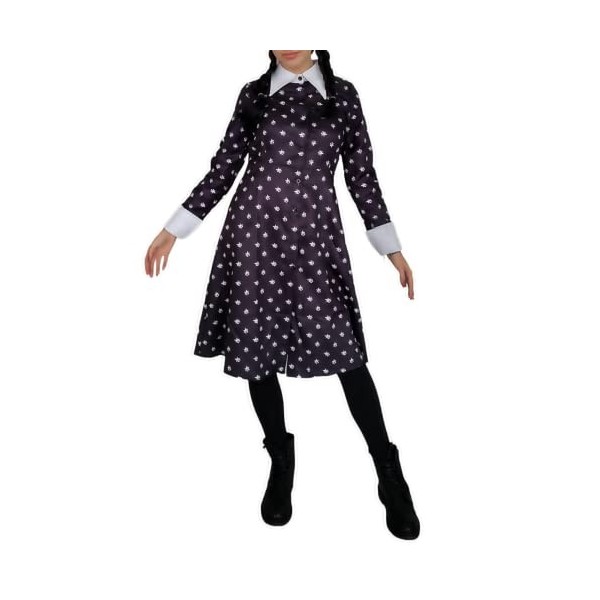 Lovelegis - Costume Mercredi Addams Femme - Addams Mercredi - Robe - Costume - Carnaval - Halloween - Déguisement - gothique 