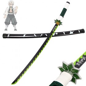 HASMI Cosplay Slayer Blade Épée En Bois-Shinazugawa Sanemi Katana En Plastique Jouet DArme de Samouraï Japonais, Accessoires