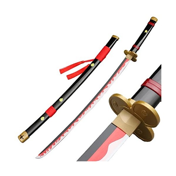 LLYLAY Katana Sword,Épée Demon Slayer en Bois,Anime Lovers,Accessoire Fait à la Main en Bois,Swords pour Anime Fans,épée en B