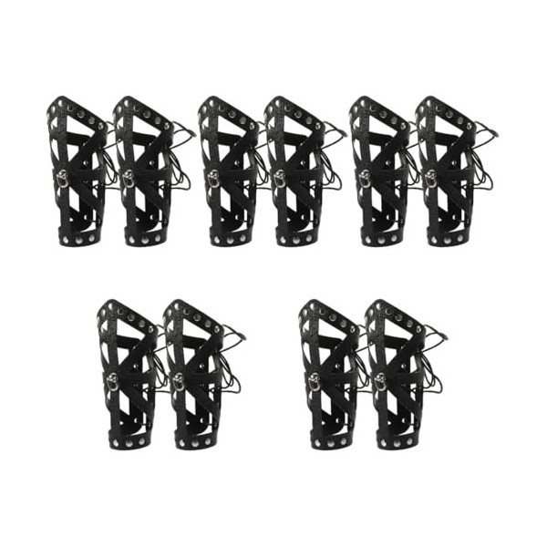 USHOBE 10 Pcs Sangle Bras Garde Goth Vêtements Sangle Sur Pour Hommes Gants Médiévaux Bracelet Punk Viking Guerrier Costume F