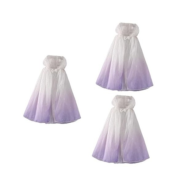 Toyvian 3 Pièces Cape En Maille Pour Enfants Costumes De Cape De Princesse Châle À Capuche Vêtements Cape Cosplay Cape Sequin