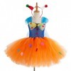 wuzhou Enfants Filles Halloween Jeux de rôle Clown Ensembles, Costume de noël Robe Tutu avec Cerceau de Cheveux drôle Accesso