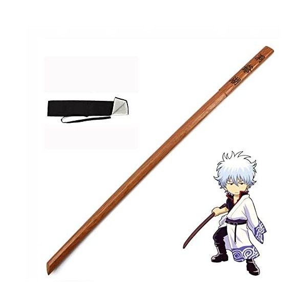 FREAZE Gintama Sakata Gintoki Swords, Anime Japonais Cosplay Costume Accessoires Katana en Bois, 120cm Épée De Samouraï Fait 