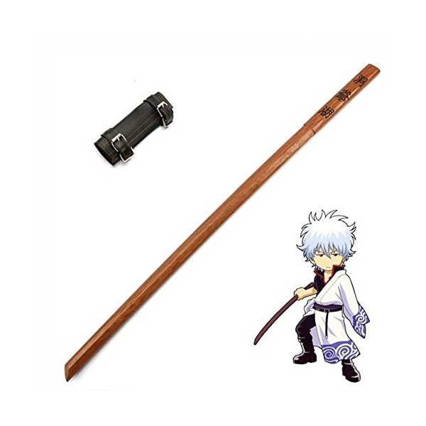 FREAZE Gintama Sakata Gintoki Swords, Anime Japonais Cosplay Costume Accessoires Katana en Bois, 120cm Épée De Samouraï Fait 