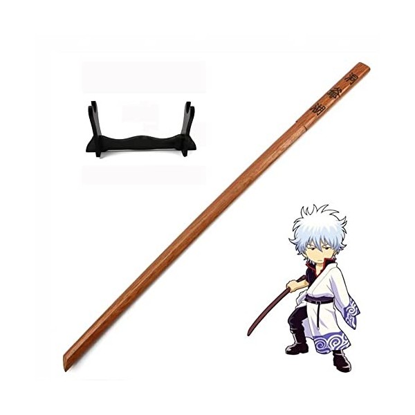 FREAZE Gintama Sakata Gintoki Swords, Anime Japonais Cosplay Costume Accessoires Katana en Bois, 120cm Épée De Samouraï Fait 