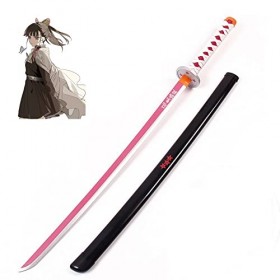 LixLan Épée de samouraï Tueur de démons Cosplay Katana Lame épée Arme Accessoire en Bois Cosplay Anime épée avec Fourreau, po