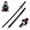 LixLan Épée de samouraï Tueur de démons Cosplay Katana Lame épée Arme Accessoire en Bois Cosplay Anime épée avec Fourreau, po