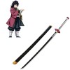 LixLan Épée de samouraï Tueur de démons Cosplay Katana Lame épée Arme Accessoire en Bois Cosplay Anime épée avec Fourreau, po